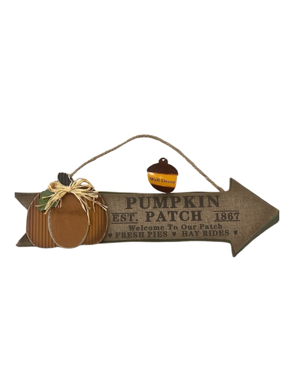 Pumpkin Patch Arrow Wall Decor - Brown/Orange